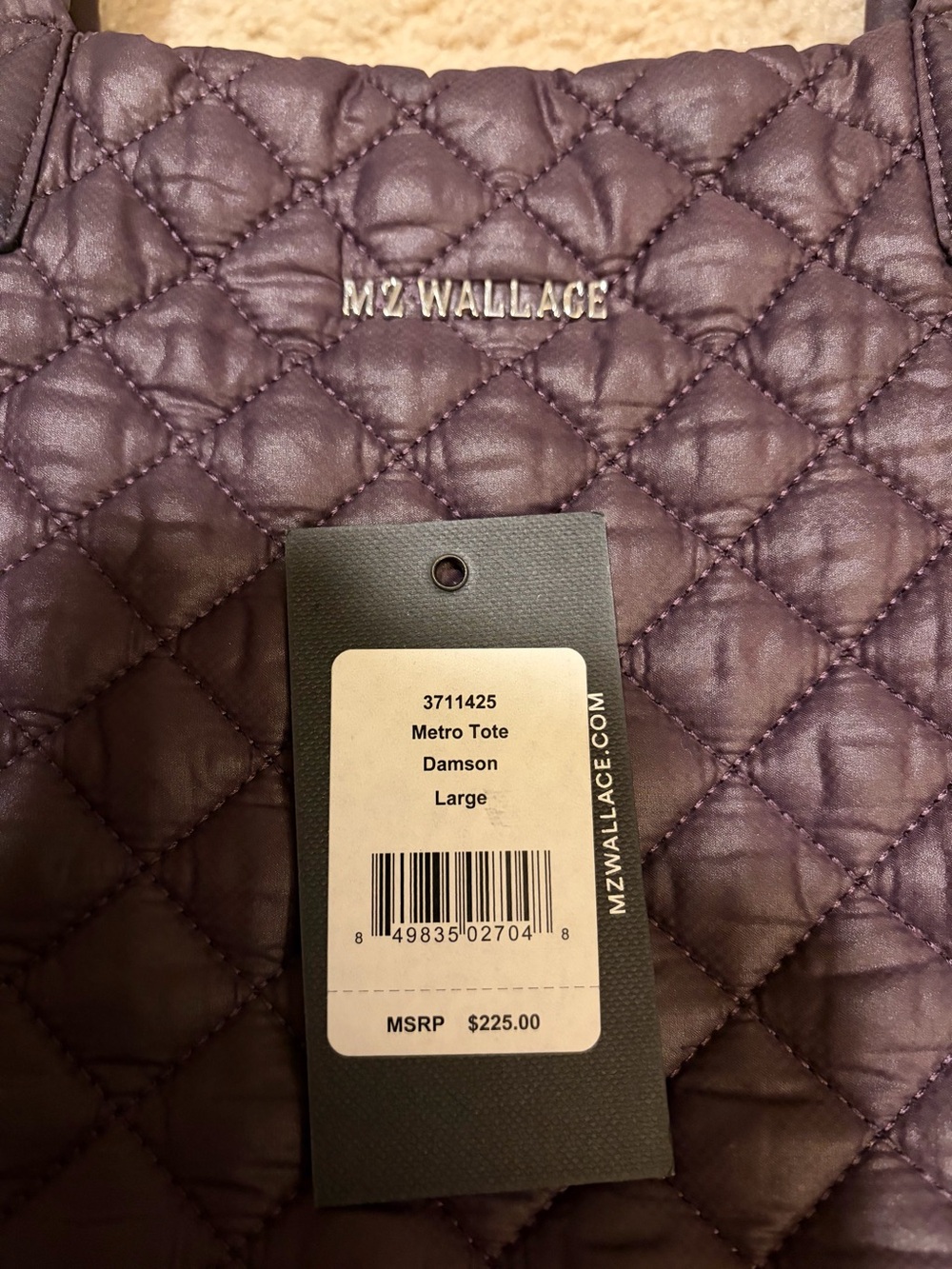 MZ Wallace Original Metro Tote Quilted - Plum - Picture 9 of 11